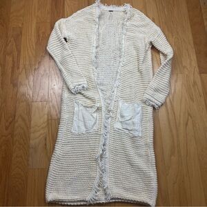 Free People Woodstock Longline Boho Sweater Cardigan Duster